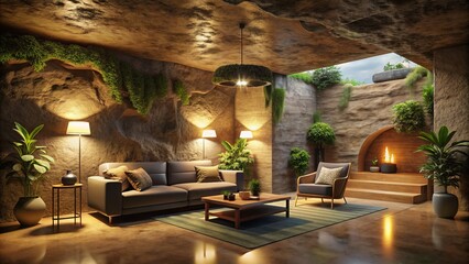 Amidst the shadows, a secret world unfolds, concealed beneath earthen walls and soft, filtered light, whispers of a