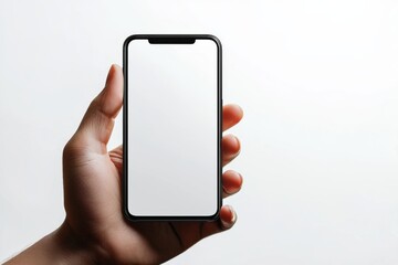 Hand Holding Smartphone Mockup Isolated created with Generative AI