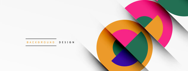 Fototapeta premium Geometric design abstract background - circles squares
