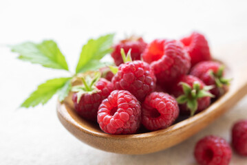 Fresh organic ripe raspberry