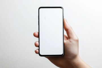 Hand Holding Smartphone Mockup Isolated created with Generative AI