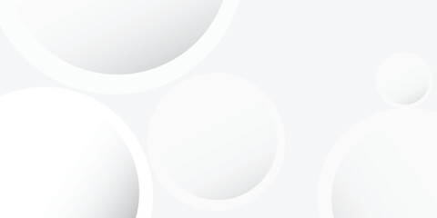 Abstract white background with gradien white circle lines. Digital future technology concept modern simple