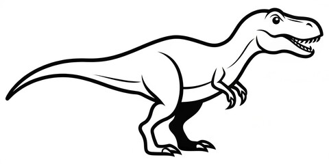 Obraz premium A sleek black silhouette emerges against a brilliant white backdrop, showcasing the dinosaur's distinctive head, neck,