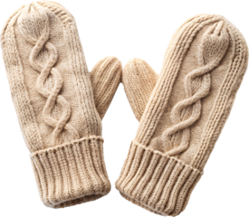 cozy woolen knitted mittens isolated