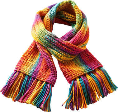recommend clip art: cozy woolen knitted scarf isolated