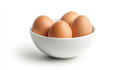 An egg in a bowl, set against a white background.