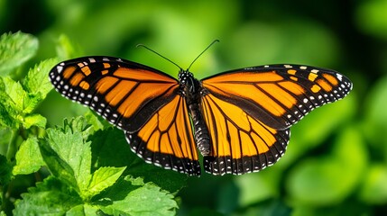 Obraz premium Nourishing a Monarch butterfly