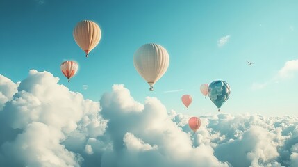 Fototapeta premium Balloons drifting through the sky