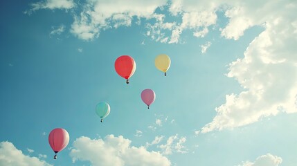 Obraz premium Balloons drifting through the sky