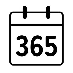 カレンダーアイコン（年間365日）、線幅修正可能