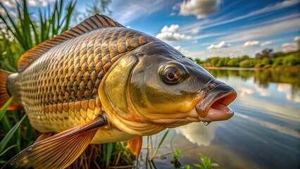 fishing, Fisheye, fish, lake, stock photo, A close up stock photo of a common carp fish caught from a fishing lake called Fisheye