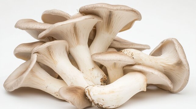 A pile of king oyster mushrooms, showcasing their distinctive large, thick stems and broad caps.