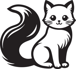 cute a cat silhouette vector design