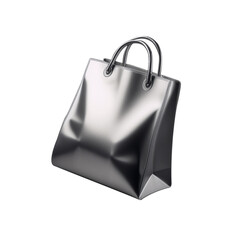 chrome shopping Bag on background