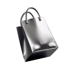 chrome shopping Bag on background