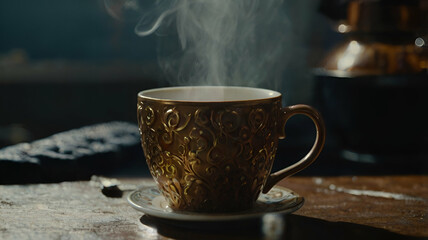 Fototapeta premium Americano in hot cup
