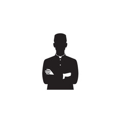 Muslim man silhouette. Muslim man vector silhouette. Muslim man logo, icon vector.