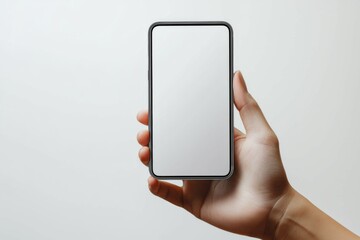 Hand Holding Smartphone Mockup Isolated created with Generative AI