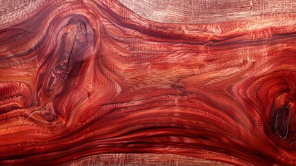 Obraz premium Close-up of polished cherry wood texture background, showcasing fine grain and a rich, reddish hue, perfect for elegant designs with copyspace.