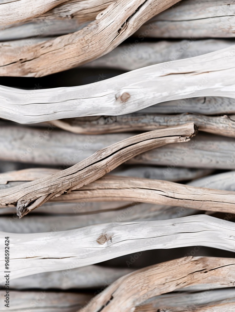 Poster weathered driftwood texture background with unique patterns and a coastal vibe, providing a natural 