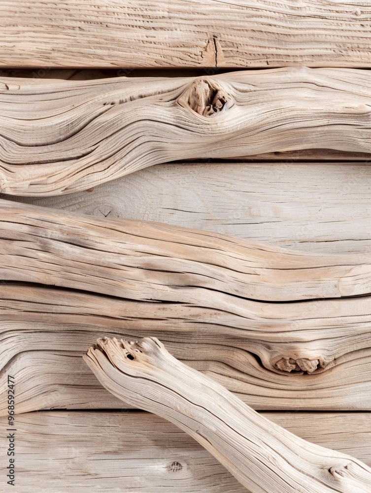 Poster weathered driftwood texture background with unique patterns and a coastal vibe, providing a natural 