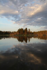 Reflections On Astotin Lake, Elk Island National Park, Alberta