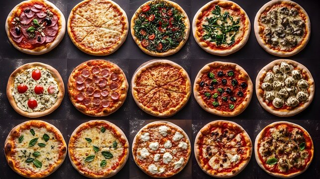 Diverse Collection of Global Pizza Styles Showcasing Cultural Culinary Traditions