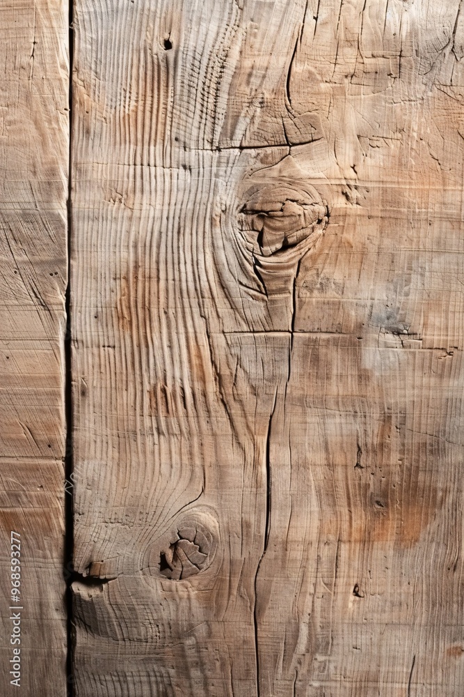 Poster rough-hewn wooden texture background with visible saw marks and natural imperfections, offering a ru