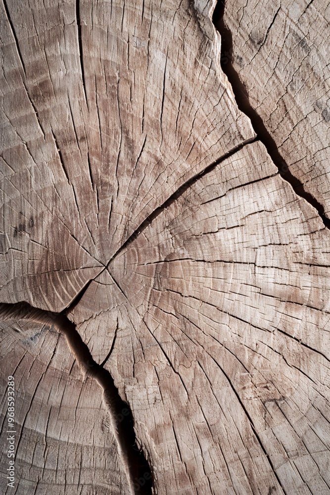Poster rough-hewn wooden texture background with visible saw marks and natural imperfections, offering a ru