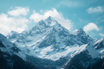 Obraz premium Sunny morning in snow winter mountains. Caucasus Mountains,