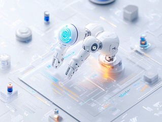 Fototapeta premium A digital interface with AI-driven insights into business success metrics and health insurance data