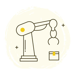 Articulated Robot Vector Icon Design, robotic arm, industrial robots, automation, robot technology, robotics, mechanical arm