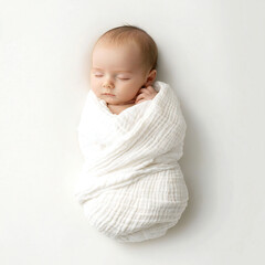 おくるみに包まれたかわいい赤ちゃん