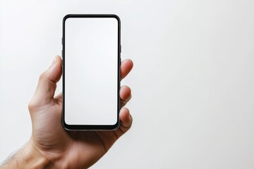 Hand Holding Smartphone Mockup Isolated created with Generative AI