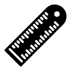 Ruler icon in silhouette. Glyph style
