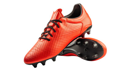 Football boots, soccer cleats on transparent background
