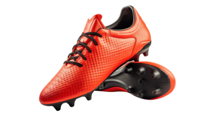 Football boots, soccer cleats on transparent background