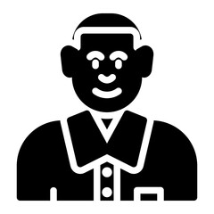 Student icon in silhouette. Glyph style