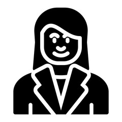 Teacher icon in silhouette. Glyph style