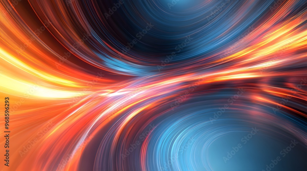 Poster modern abstract high-speed light effect. abstract background with curved beams of light. technology 