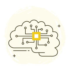AI Brain and Neural Network Vector Icon Design, neural networks, artificial intelligence, digital brain, machine learning