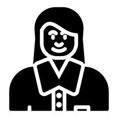 Student icon in silhouette. Glyph style