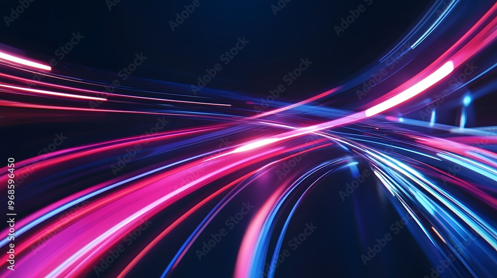 Poster modern abstract high-speed light effect. abstract background with curved beams of light. technology 