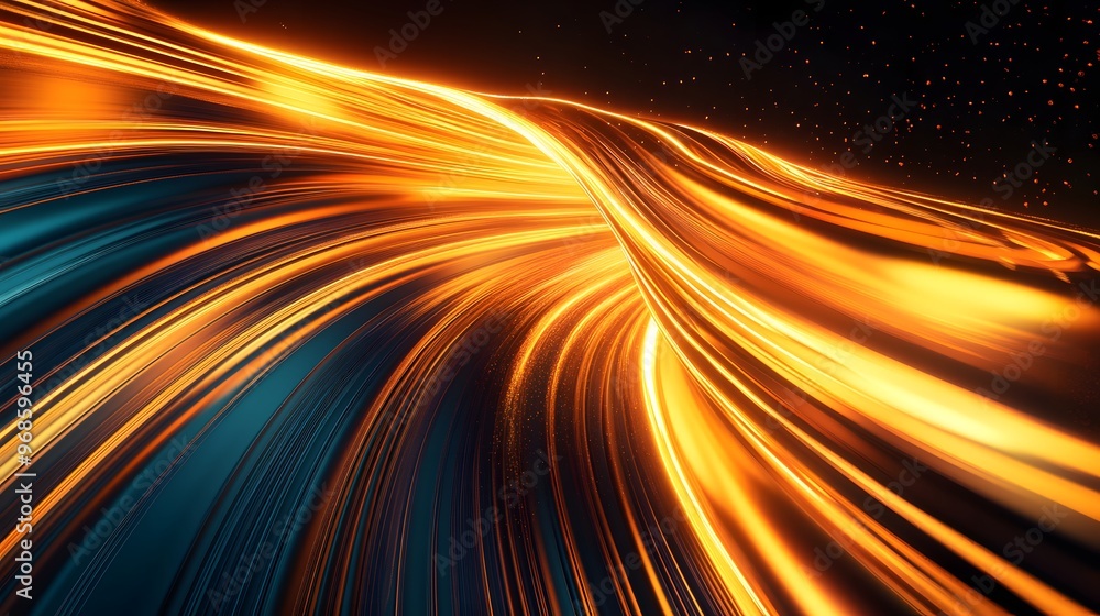 Poster modern abstract high-speed light effect. abstract background with curved beams of light. technology 