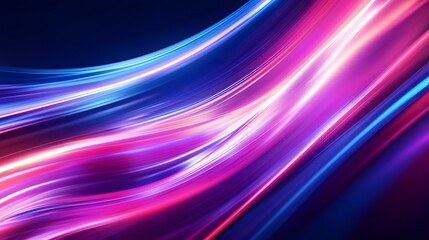 Fototapeta premium Modern abstract high-speed light effect. Abstract background with curved beams of light. Technology futuristic dynamic motion. Movement pattern for banner or poster design background concept.