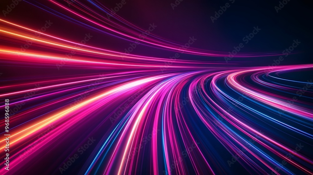 Aufkleber modern abstract high-speed light effect. abstract background with curved beams of light. technology 