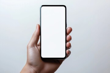 Hand Holding Smartphone Mockup Isolated created with Generative AI