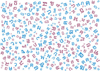 colorful thailand letters alphabet pattern background design