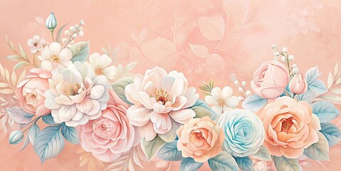 Naklejka premium watercolor floral background