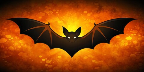 Fototapeta premium In the stillness of a Halloween night, a dark and wingspanned form hangs suspended, a silhouette against a